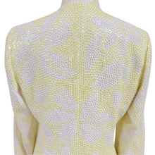 Load image into Gallery viewer, Albert Nipon Sequined Beaded Evening Jacket Size 6 Yellow White Floral Party Cocktail
