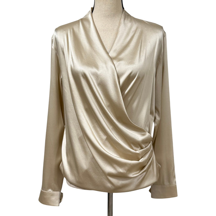 100% Silk Champagne Blouse Size Small