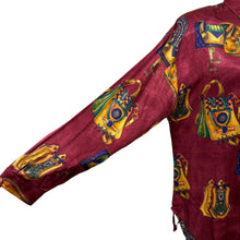 Load image into Gallery viewer, VTG 90s Equestrian Gold Baroque Saddle Scarf Style Button up Shirt L/XL
