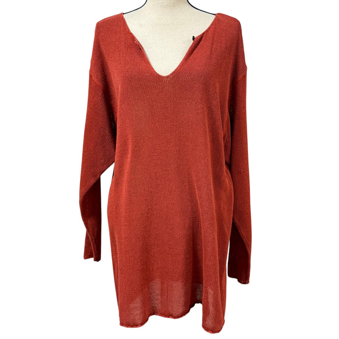 Vintage 100% Silk Knit Tunic Top Size 1X