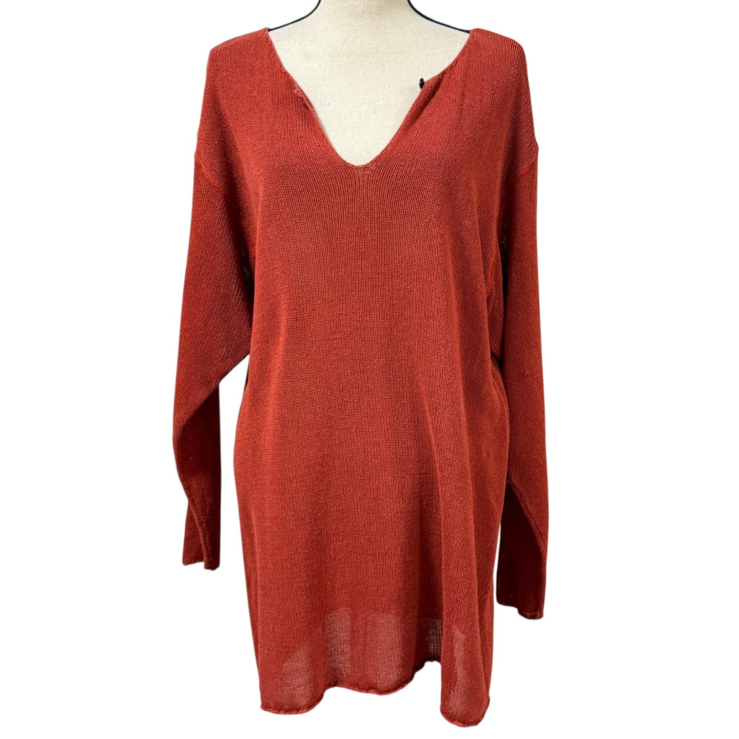 Vintage 100% Silk Knit Tunic Top Size 1X
