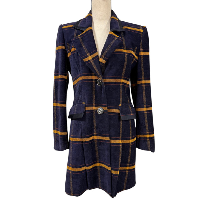 VTG Corduroy Plaid Coat Jacket Size Medium