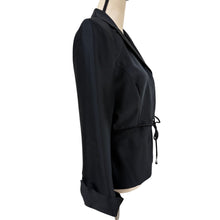 Load image into Gallery viewer, VTG Black Boxy 100% Silk Blazer Size 8
