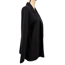 Load image into Gallery viewer, Talbots Black Merino Wool Open Cardigan Size Medium NWT
