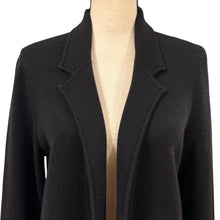 Load image into Gallery viewer, Talbots Black Merino Wool Open Cardigan Size Medium NWT
