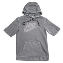 Load image into Gallery viewer, Nike Short Sleeve Hoodie Gray Fleece Sweatshirt Swoosh Logo Size Small
