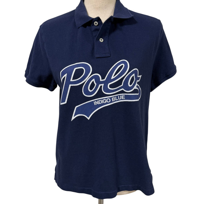 Polo Ralph Lauren Indigo Blue Graphic Polo Shirt Classic Fit Size Large