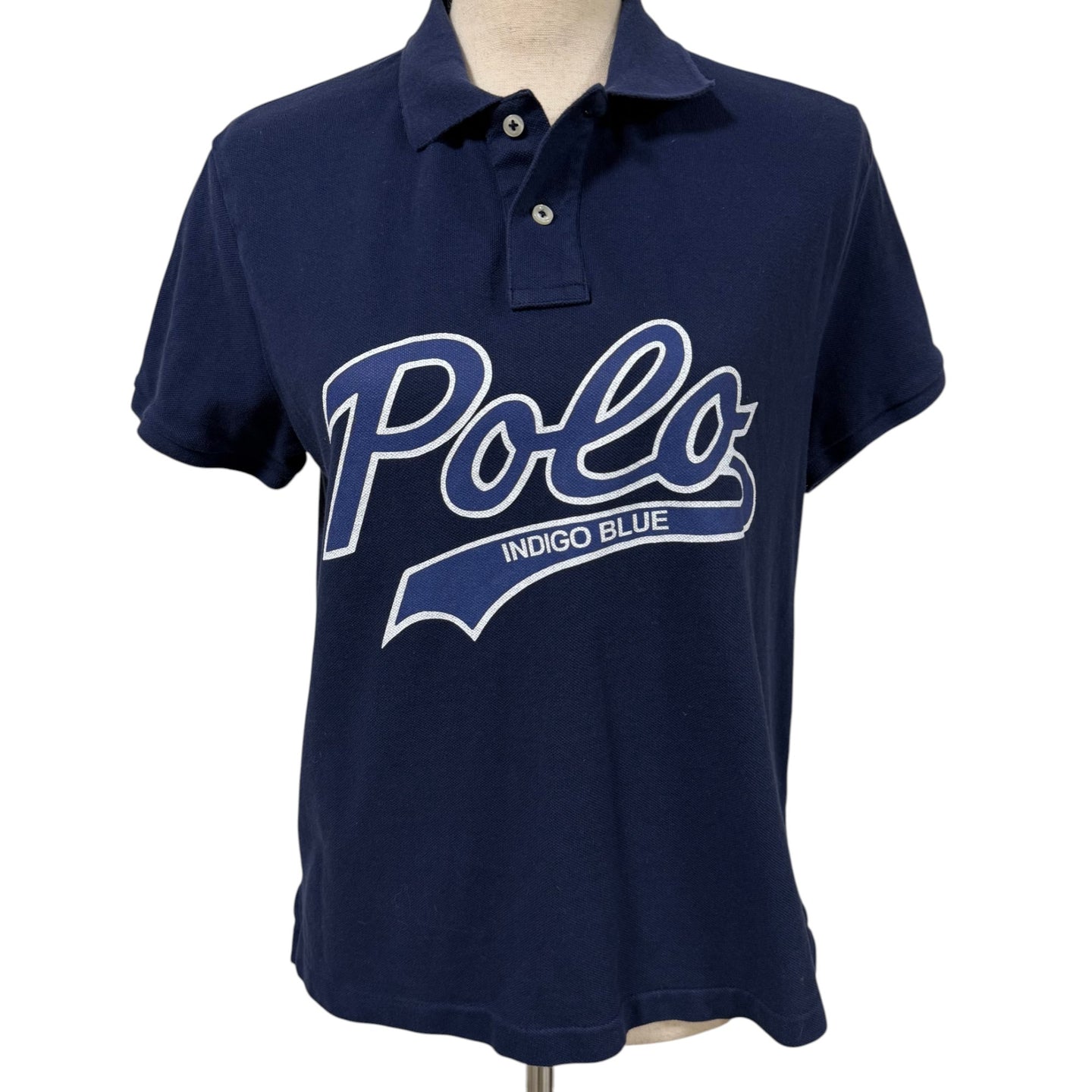 Polo Ralph Lauren Indigo Blue Graphic Polo Shirt Classic Fit Size Large