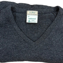 Load image into Gallery viewer, Vintage L.L. Bean Gray Wool V-Neck Sweater Size Large Made in England

