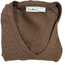 Load image into Gallery viewer, Vintage L.L. Bean Brown Wool V-Neck Sweater Size Large Made in Scotland
