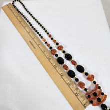 Load image into Gallery viewer, Vintage Carnelian &amp; Black Onyx Statement Pendant Necklace
