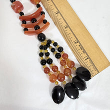 Load image into Gallery viewer, Vintage Carnelian &amp; Black Onyx Statement Pendant Necklace
