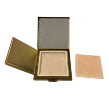 Load image into Gallery viewer, 1950s Black White &amp; Gold Enamel Striped Powder Compact
