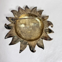 Load image into Gallery viewer, Vintage Celestial Enamel Sun Face Brooch
