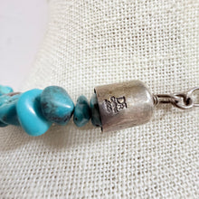 Load image into Gallery viewer, Sterling Silver 925 Chunky Turquoise &amp; Amber Resin Statement Bead Necklace
