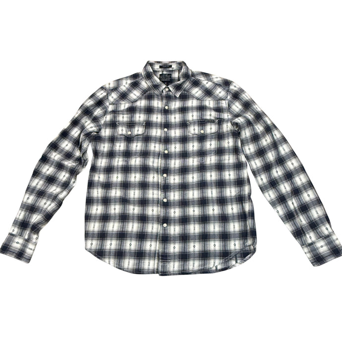 Men's Lucky Brand Black Label Western Pearl Snap Long Sleeve Size Medium