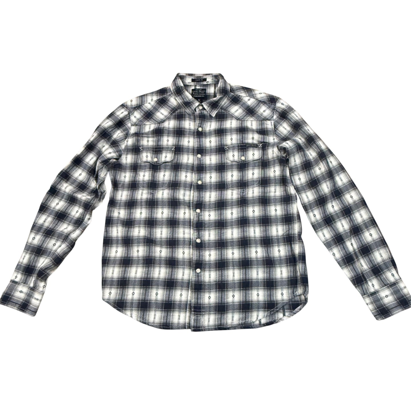 Men's Lucky Brand Black Label Western Pearl Snap Long Sleeve Size Medium