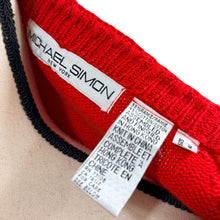 Load image into Gallery viewer, 90s Michael Simon Red Chili Pepper Knit Sweater w Charm Hem One Size Fits All
