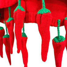 Load image into Gallery viewer, 90s Michael Simon Red Chili Pepper Knit Sweater w Charm Hem One Size Fits All
