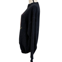 Load image into Gallery viewer, Vintage Bulldog Charcoal Knit Crewneck Sweater Size Medium Wool Blend
