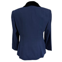 Load image into Gallery viewer, Vintage USA Navy Wool Blazer with Velvet Lapels Size Medium

