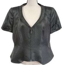 Load image into Gallery viewer, Vintage Armani Black Label Black &amp; Silver Metallic Dot Short Sleeve Blazer Medium/Large
