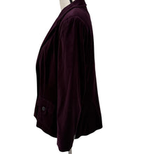 Load image into Gallery viewer, Plum Velvet Blazer Jacket Size Large

