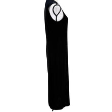 Load image into Gallery viewer, 90s Long Black Velvet Sheath Dress Size 12
