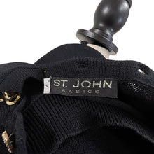 Load image into Gallery viewer, Vintage St. John Basics Black Knit Short Sleeve Mock Neck Sweater Top Medium Petite
