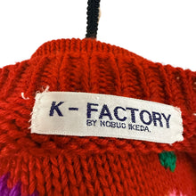 Load image into Gallery viewer, Vintage K-Factory by Nobuo Ikeda Red Wool Alphanumeric Intarsia Knit Sweater
