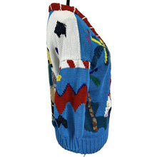 Load image into Gallery viewer, Vintage Berek Hand Knit Cruise Ship Novelty V-Neck Cotton Sweater
