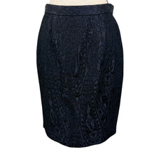 Load image into Gallery viewer, Vintage Black Metallic Brocade Skirt Suit Size Medium 8/10
