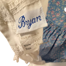 Load image into Gallery viewer, Vintage 80s Bryan Blue Floral White Lace Ruffle Pinafore Toddler Dress

