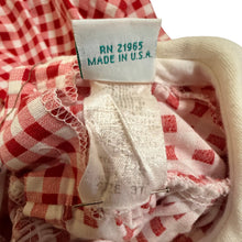 Load image into Gallery viewer, 80s Peaches n Cream Red Gingham Crayon Heart Button Back to School Toddler Dress
