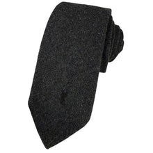 Load image into Gallery viewer, 80s YSL Minimalist Embroidered Logo Grey Wool Necktie
