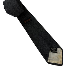 Load image into Gallery viewer, 80s YSL Minimalist Embroidered Logo Grey Wool Necktie

