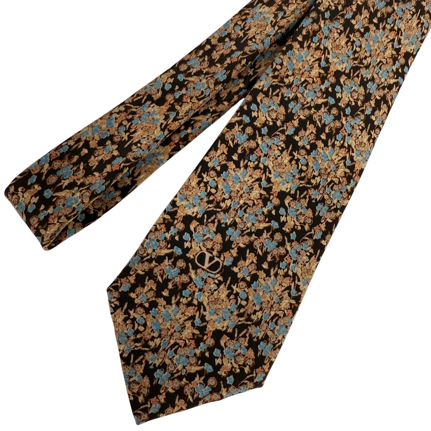 Vintage Valentino Floral Logo Necktie Made in Italy - Vintage luxury menswear