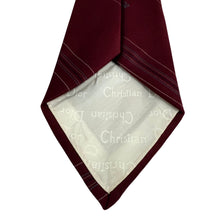 Load image into Gallery viewer, 1980s Christian Dior Maroon Red Striped Tie  Made in USA
