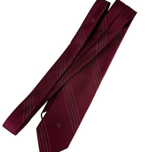 Load image into Gallery viewer, 1980s Christian Dior Maroon Red Striped Tie  Made in USA
