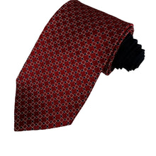 Load image into Gallery viewer, VTG Tommy Hilfiger Geometric Print Red Silk Necktie
