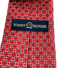 Load image into Gallery viewer, VTG Tommy Hilfiger Geometric Print Red Silk Necktie
