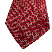 Load image into Gallery viewer, VTG Tommy Hilfiger Geometric Print Red Silk Necktie
