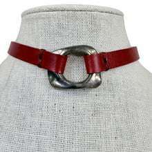 Load image into Gallery viewer, UNOde50 Red Leather Choker Necklace 
