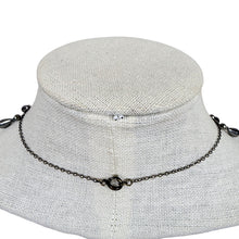 Load image into Gallery viewer, Vintage 1930s Gunmetal Faux Pearl Teardrop Cascade Fringe Choker Necklace
