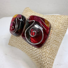 Load image into Gallery viewer, Vintage Red Geometric Stud Earrings
