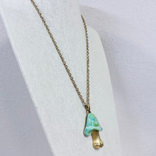 Load image into Gallery viewer, Vintage 1970s Swirled Enamel Mushroom Pendant Necklace
