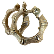 Load image into Gallery viewer, Monet Gold-tone Bamboo Hoop Clip-on Earrings
