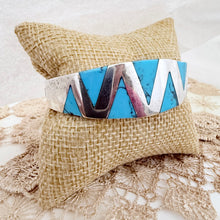 Load image into Gallery viewer, Vintage Mexico Sterling Silver Turquoise Inlay Bracelet
