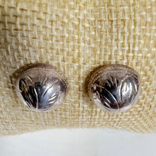 Load image into Gallery viewer, Vintage 925 Sterling Button Domed Scroll Earrings
