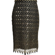 Load image into Gallery viewer, Badgley Mischka Bronze Lace Sequin Sheath Dress NWT Size 6 SC1542 Cocktail Party

